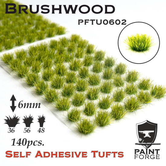 Paint Forge kępki trawki Brushwood - 140sztuk / 6mm